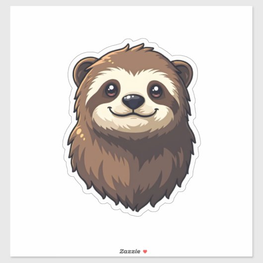 Vintage Sloth Face Retro Wildlife Graphic 2 シール (シート)