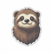 Vintage Sloth Face Retro Wildlife Graphic 2 シール (正面)
