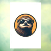 Vintage Sloth Sunglasses Retro Badge Art 2 ウィンドウサイン (シート3)