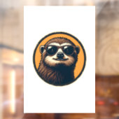 Vintage Sloth Sunglasses Retro Badge Art 2 ウィンドウサイン (シート2)