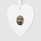 Vintage Sloth Sunglasses Retro Badge Art 2 オーナメント (正面)