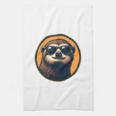Vintage Sloth Sunglasses Retro Badge Art 2 キッチンタオル (縦)
