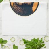 Vintage Sloth Sunglasses Retro Badge Art 2 キッチンタオル (折り畳み)