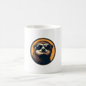 Vintage Sloth Sunglasses Retro Badge Art 2 コーヒーマグカップ (中央)