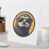 Vintage Sloth Sunglasses Retro Badge Art 2 台座サイン (インサイチュ)