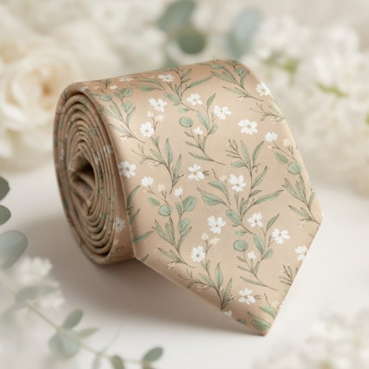 Vintage Small Daisies & Wildflowers ネクタイ