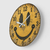 Vintage Smiley Face ラージ壁時計 (傾斜)
