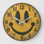 Vintage Smiley Face ラージ壁時計 (正面)