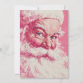 Vintage Smiling Santa Claus Retro Pink Christmas  シーズンカード (正面)