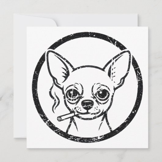 Vintage Smoking Chihuahua Retro Pet Cigarette シーズンカード (正面)