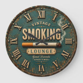Vintage Smoking Lounge ラージ壁時計 (正面)