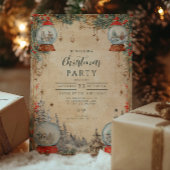 Vintage Snow Globe Christmas 招待状