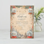 Vintage Snow Globe Christmas 招待状 (スタンド正面)