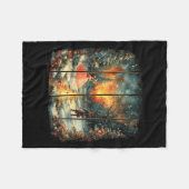 Vintage Snow Globe Nutcracker Christmas Coquette フリースブランケット (正面(横))