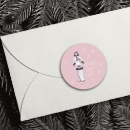 Vintage  Snow Queen Christmas  ラウンドシール