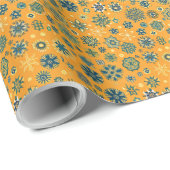 Vintage Snowflakes on Yellow ラッピングペーパー (ロールコーナー)