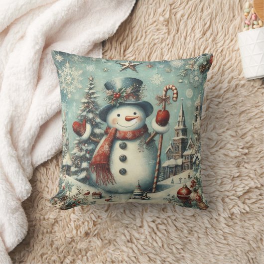 Vintage Snowman クッション (ブランケット)