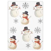 Vintage Snowman Christmas Snowflakes クリップボード (裏面)