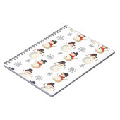 Vintage Snowman Christmas Snowflakes ノートブック (左側)