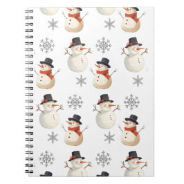 Vintage Snowman Christmas Snowflakes ノートブック