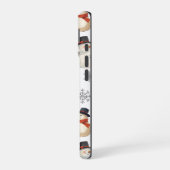 Vintage Snowman Christmas Snowflakes iPhone Case 16ケース (左側面)