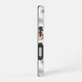 Vintage Snowman Christmas Snowflakes iPhone Case 16ケース (右側面)