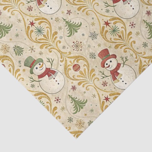 Vintage Snowman & Christmas Tree  薄葉紙 (詳細)