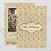 Vintage Snowman & Christmas Tree Custom シーズンカード (正面/裏面)