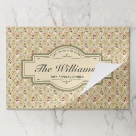 Vintage Snowman & Christmas Tree Custom Placemat ペーパーパッド