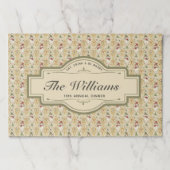 Vintage Snowman & Christmas Tree Custom Placemat ペーパーパッド (正面)