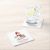 Vintage Snowman Coaster スクエアペーパーコースター (インサイチュ)