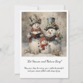 Vintage Snowman Family Carolers Christmas 招待状 (正面)