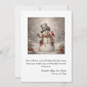 Vintage Snowman Family Carolers Christmas 招待状 (裏面)