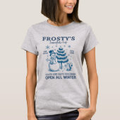 Vintage Snowman Frosty's Snowflake Cafe Tシャツ (正面)