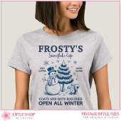 Vintage Snowman Frosty's Snowflake Cafe Tシャツ