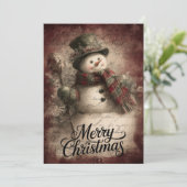 Vintage Snowman & Holly Staff Charm シーズンカード (スタンド正面)