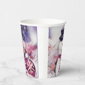 Vintage Snowman in the Snow Drawing 紙コップ (右)