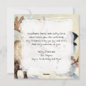 Vintage Snowman & Reindeer Personalized Christmas シーズンカード (裏面)