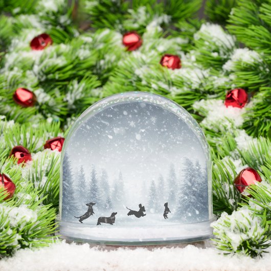 VINTAGE SNOWY DACHSHUND SILHOUETTE (クリスマス)