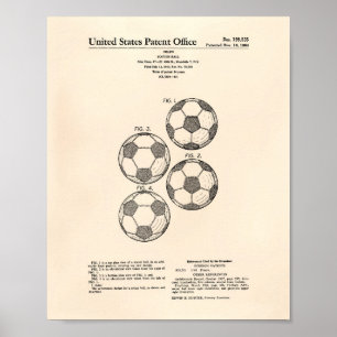 Vintage Soccer Ball 1964 Patent Art - Old Peper ポスター