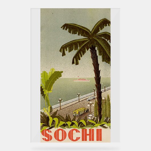 Vintage Sochi Marine Station Fine Art Travel アクリルサイン (正面)