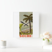 Vintage Sochi Marine Station Fine Art Travel スクエア壁時計 (ホーム)