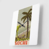 Vintage Sochi Marine Station Fine Art Travel スクエア壁時計 (傾斜)