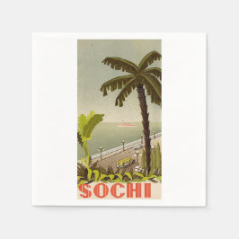 Vintage Sochi Marine Station Fine Art Travel スタンダードカクテルナプキン