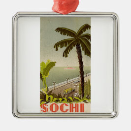 Vintage Sochi Marine Station Fine Art Travel メタルオーナメント