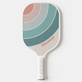 Vintage Soft Sea Shell Circle Stripe with Name ピックルボールラケット