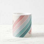 Vintage Soft Sea Shell Stripes with Name コーヒーマグカップ (中央)
