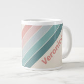 Vintage Soft Sea Shell Stripes with Name ジャンボコーヒーマグカップ (正面右)