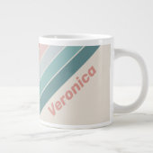 Vintage Soft Sea Shell Stripes with Name ジャンボコーヒーマグカップ (右)