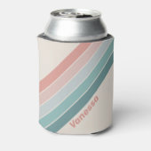 Vintage Soft Sea Shell Stripes with Name 缶クーラー (缶裏面)